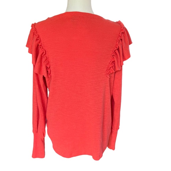 PILCRO COZY POPOVER TOP CORAL RUFFLE SIZE MEDIUM - Picture 5 of 8
